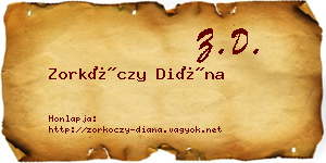 Zorkóczy Diána névjegykártya