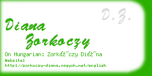 diana zorkoczy business card